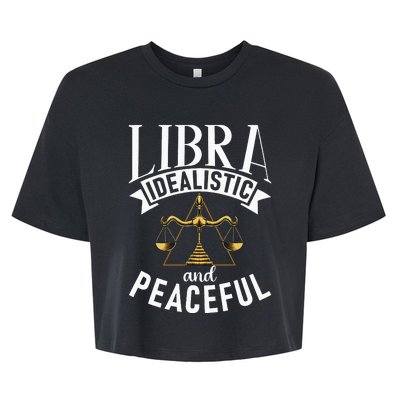 Libra Idealistic And Peaceful Zodiac Astronomy Nature Lover Bella+Canvas Jersey Crop Tee