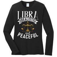 Libra Idealistic And Peaceful Zodiac Astronomy Nature Lover Ladies Long Sleeve Shirt