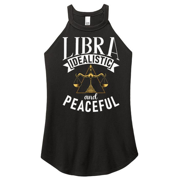 Libra Idealistic And Peaceful Zodiac Astronomy Nature Lover Women’s Perfect Tri Rocker Tank