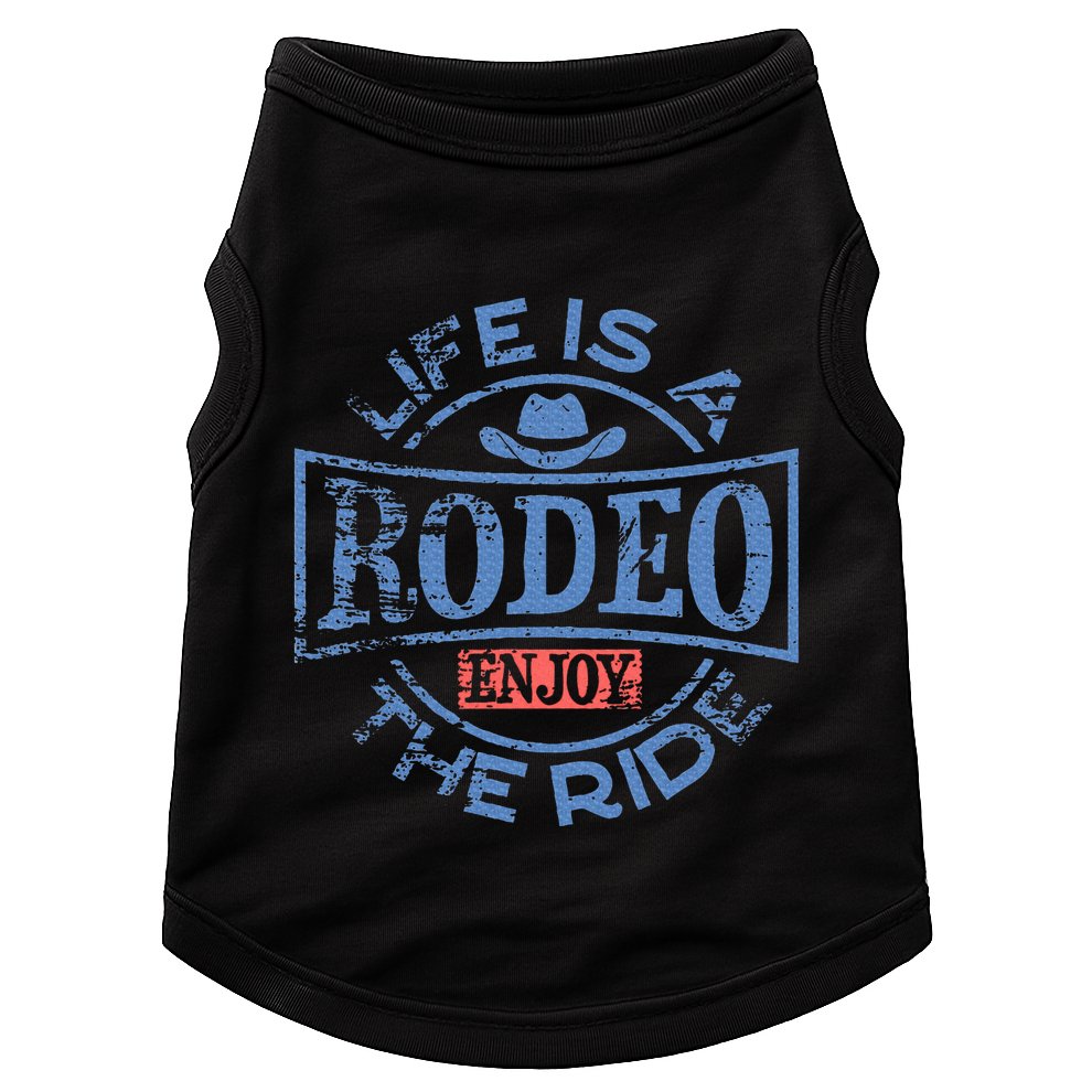 Life Is A Rodeo Bull Fighter Cowboy Longhorn Bull Riding Doggie Tank