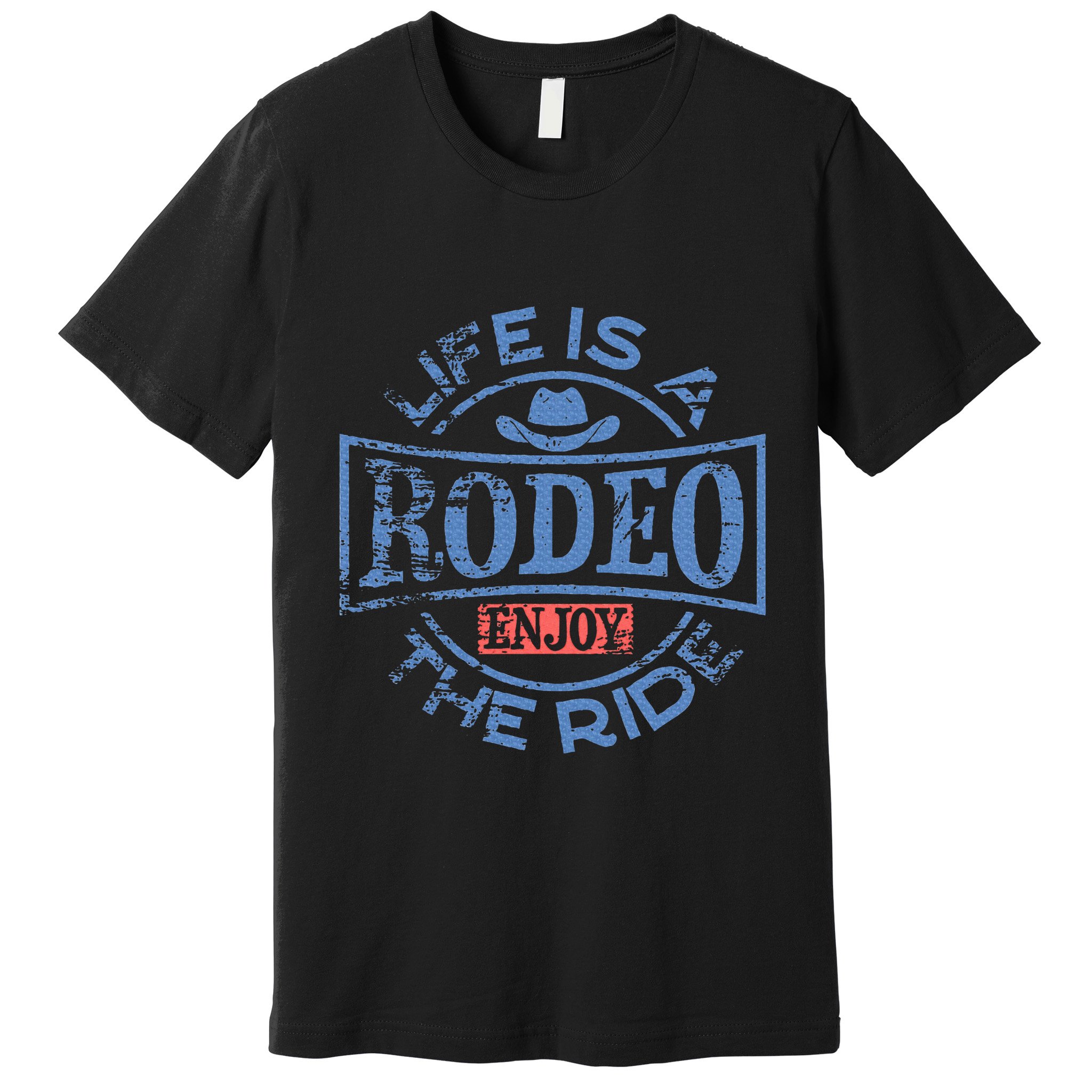 Life Is A Rodeo Bull Fighter Cowboy Longhorn Bull Riding Premium T-Shirt