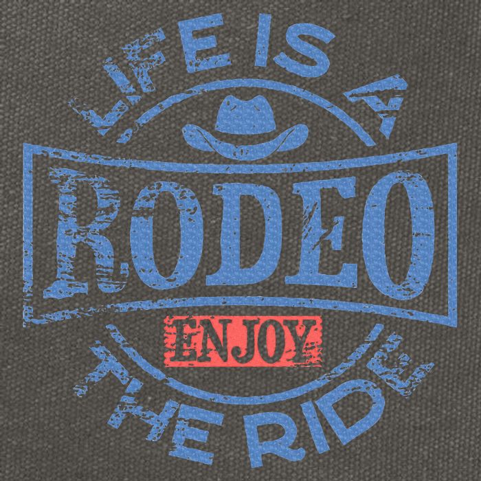 Life Is A Rodeo Bull Fighter Cowboy Longhorn Bull Riding Cotton Canvas Backpack