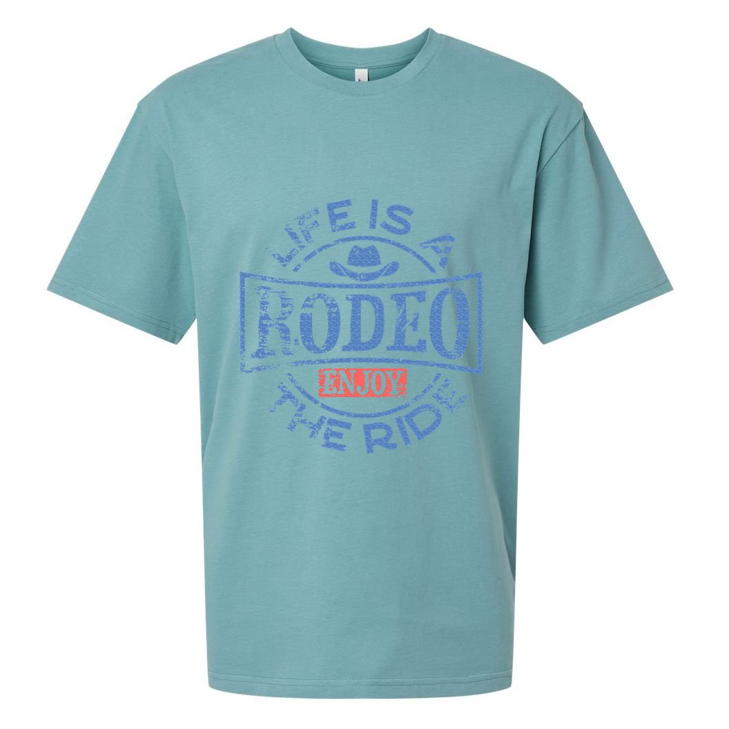 Life Is A Rodeo Bull Fighter Cowboy Longhorn Bull Riding Sueded Cloud Jersey T-Shirt