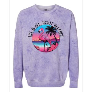 Life Is All About Balance Colorblast Crewneck Sweatshirt