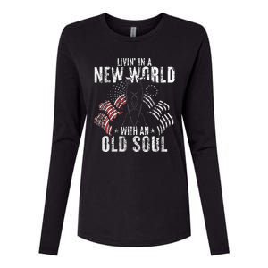 Livin In A New World With An Old Soul Womens Cotton Relaxed Long Sleeve T-Shirt