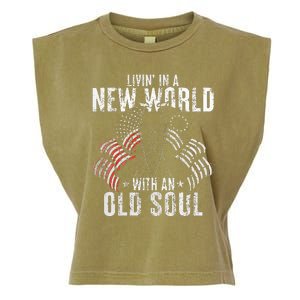 Livin In A New World With An Old Soul Garment-Dyed Women's Muscle Tee