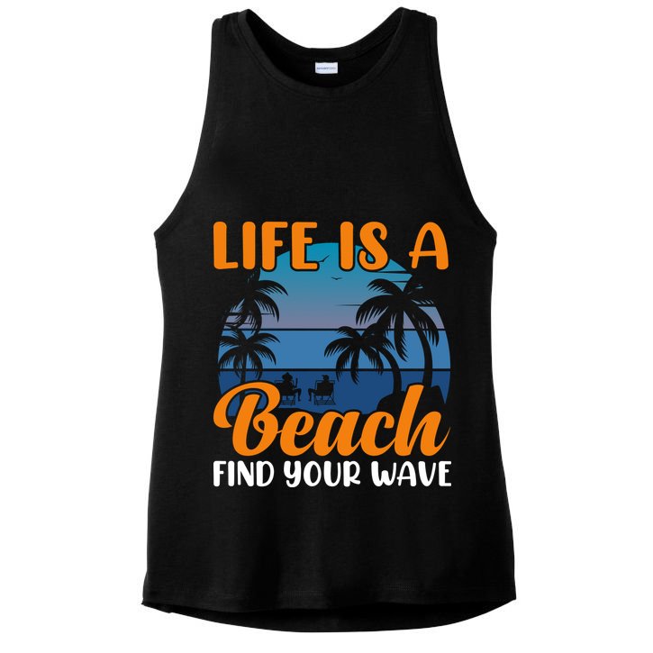 Life Is A Beach Ladies PosiCharge Tri-Blend Wicking Tank