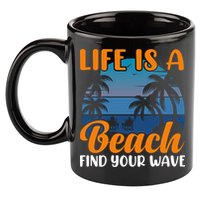 Life Is A Beach 11oz C Handle Ceramic Mug