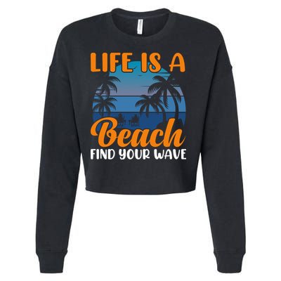 Life Is A Beach Cropped Pullover Crew