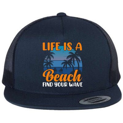 Life Is A Beach Flat Bill Trucker Hat