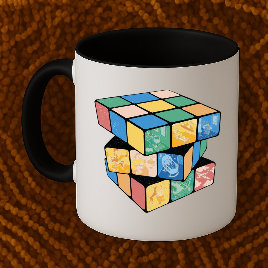Life In A Playing Cube Mug