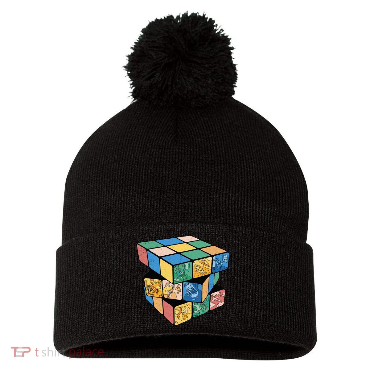 Life In A Playing Cube Pom Pom 12in Knit Beanie