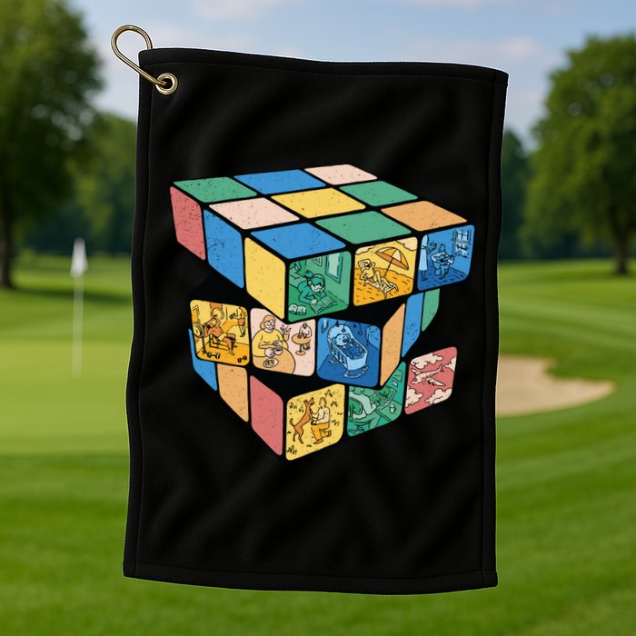 Life In A Playing Cube Golf Towel