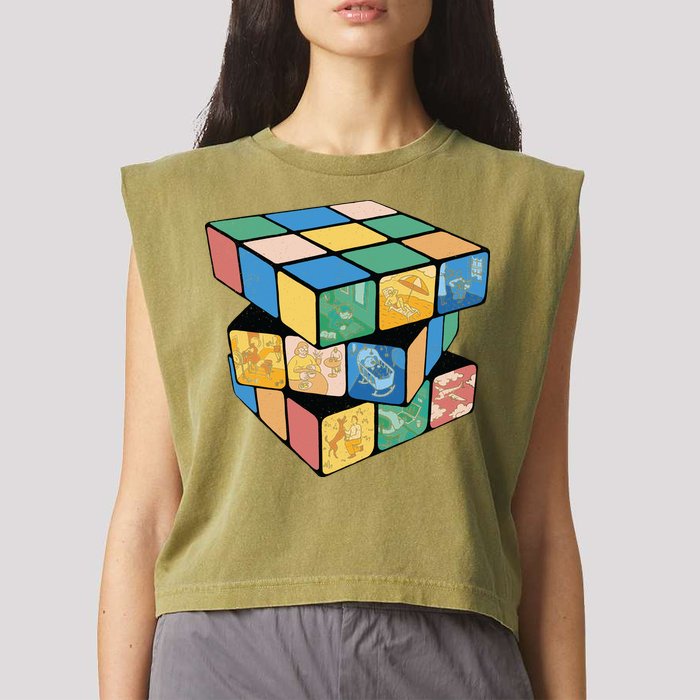 Life In A Playing Cube Garment-Dyed Women's Muscle Tee