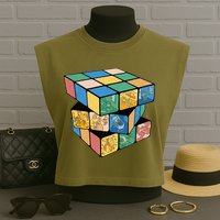Life In A Playing Cube Garment-Dyed Women's Muscle Tee