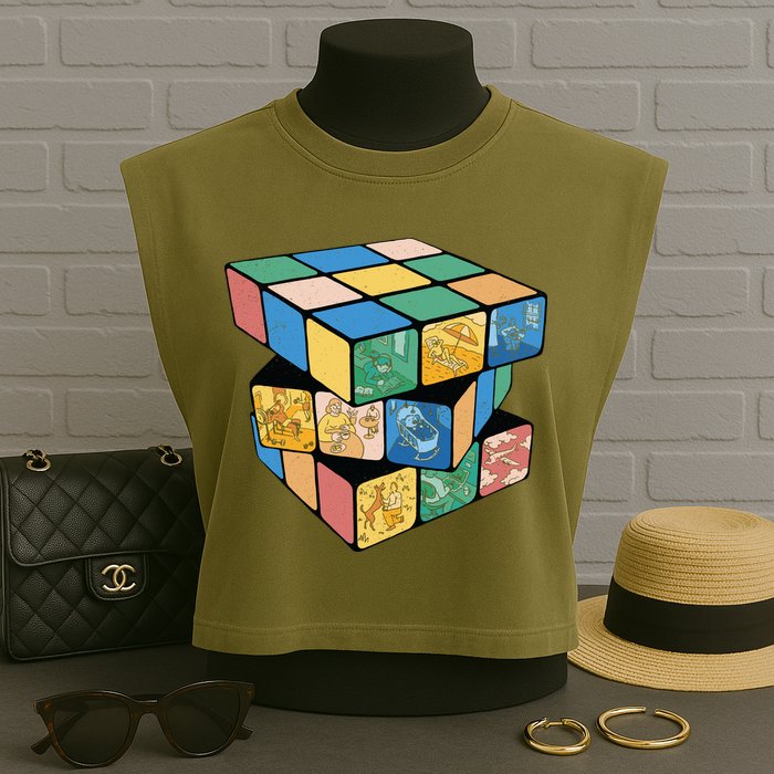 Life In A Playing Cube Garment-Dyed Women's Muscle Tee