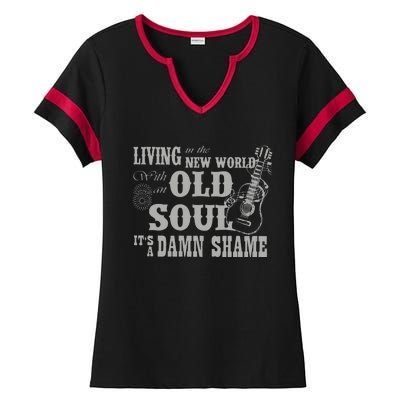 Living In A New World With An Old Soul Rich Men North Of Richmond Ladies Halftime Notch Neck Tee