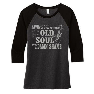 Living In A New World With An Old Soul Rich Men North Of Richmond Women's Tri-Blend 3/4-Sleeve Raglan Shirt