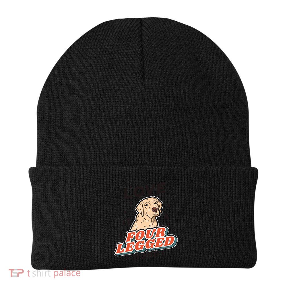 Love Is A Four Legged Word Knit Cap Winter Beanie