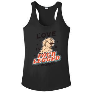 Love Is A Four Legged Word Ladies PosiCharge Competitor Racerback Tank