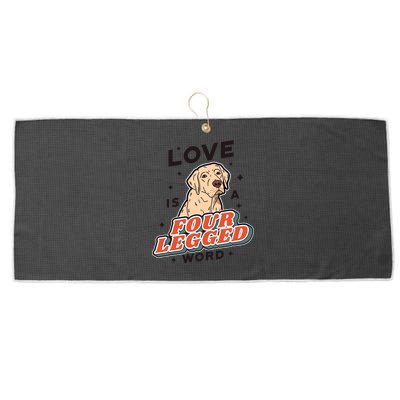 Love Is A Four Legged Word Large Microfiber Waffle Golf Towel