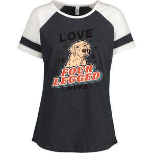 Love Is A Four Legged Word Enza Ladies Jersey Colorblock Tee