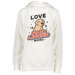 Love Is A Four Legged Word Womens Funnel Neck Pullover Hood