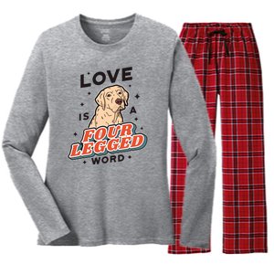 Love Is A Four Legged Word Women's Long Sleeve Flannel Pajama Set 