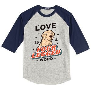 Love Is A Four Legged Word Kids Colorblock Raglan Jersey