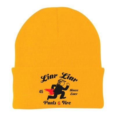 Liar Liar Pants On Fire Anti Trump Knit Cap Winter Beanie