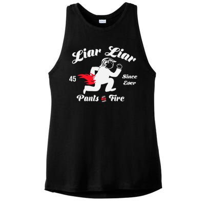 Liar Liar Pants On Fire Anti Trump Ladies PosiCharge Tri-Blend Wicking Tank