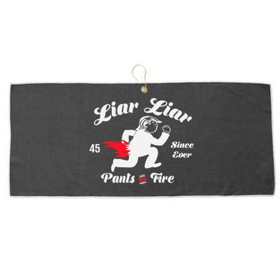 Liar Liar Pants On Fire Anti Trump Large Microfiber Waffle Golf Towel