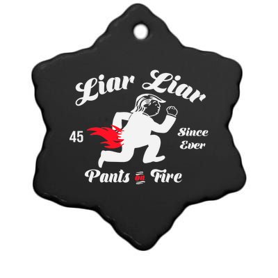 Liar Liar Pants On Fire Anti Trump Ceramic Star Ornament