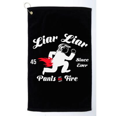 Liar Liar Pants On Fire Anti Trump Golf Towel