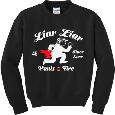 Liar Liar Pants On Fire Anti Trump Kids Sweatshirt