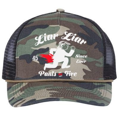 Liar Liar Pants On Fire Anti Trump Retro Rope Trucker Hat Cap