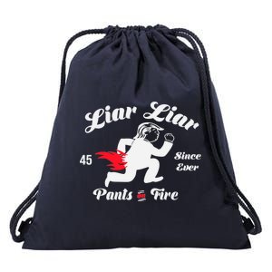 Liar Liar Pants On Fire Anti Trump Drawstring Bag