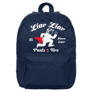 Liar Liar Pants On Fire Anti Trump 16 in Basic Backpack