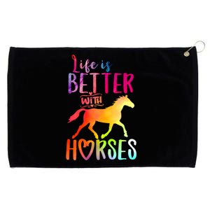 Life Is Better With Horses Riding Cute Horse Great Gift Grommeted Golf Towel