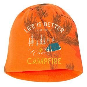 Life Is Better At The Campfire Funny Camper Camp Camping Kati - Camo Knit Beanie