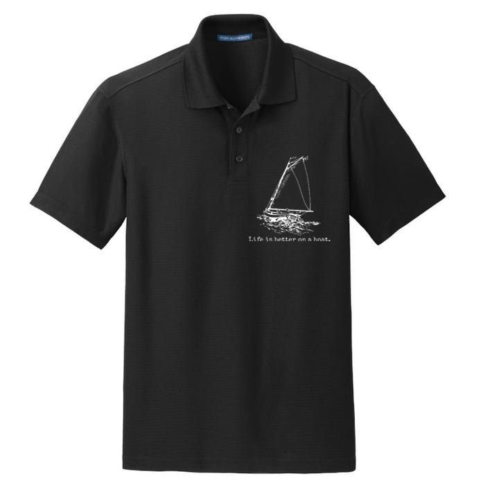 Life Is Better On A Boat Dry Zone Grid Polo