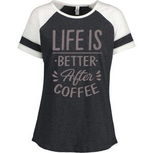 Life Is Better After Coffee Enza Ladies Jersey Colorblock Tee