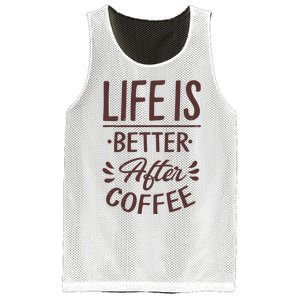 Life Is Better After Coffee Mesh Reversible Basketball Jersey Tank