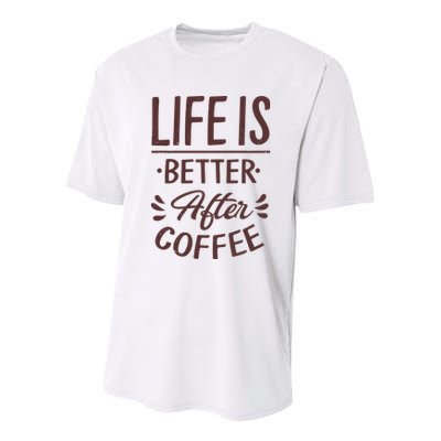 Life Is Better After Coffee Youth Performance Sprint T-Shirt