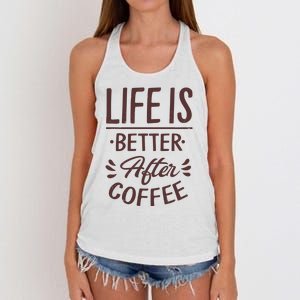 Life Is Better After Coffee Women's Knotted Racerback Tank