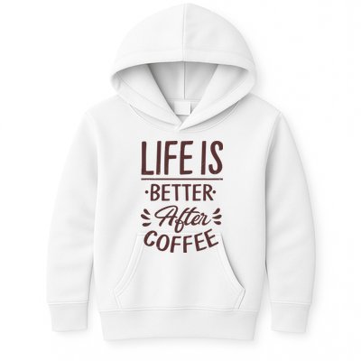 Life Is Better After Coffee Kids Hoodie