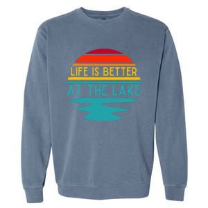 Life Is Better At The Lake Life Bum Lake Lover Pontoon Garment-Dyed Sweatshirt