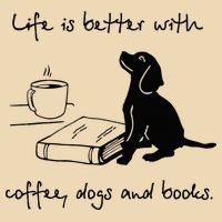 Life Is Better With Coffee Dogs and Books Mother's Day Drawstring Bag