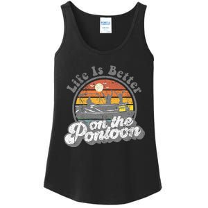 Life Is Better On The Pontoon Boat Funny Boating Lake Gift Ladies Essential Tank