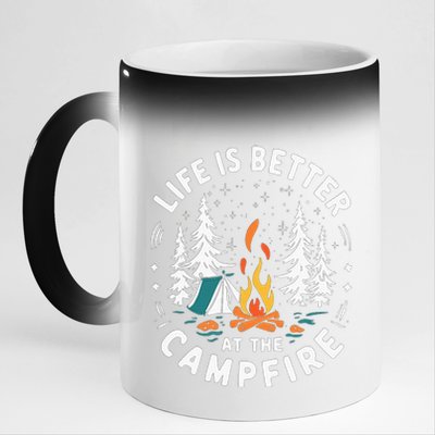 Life Is Better At The Campfire 11oz Black Color Changing Mug